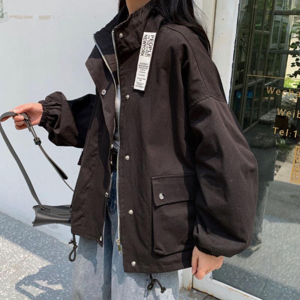 

women's jackets jacket women thick coat winter woman's clothing oversize autumn korea japan student girl female zipper street cas, Black;brown