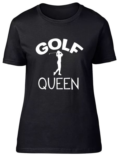 

golf queen fitted womens ladies t shirt, White;black