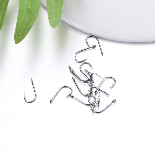 

fishing hooks 100 pcs high carbon steel perforated tackle set for salt water fresh