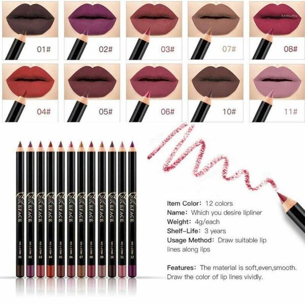 

colors brand lip pencils matte lipliner pencil waterproof smooth liner makeup pen 2021 lips lipstick nude v4y81