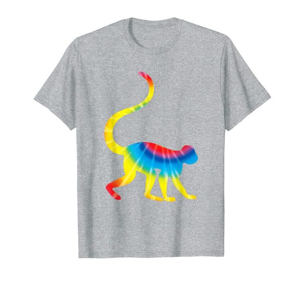 

tie dye monkey rainbow print primate hippie peace gift t-shirt, White;black