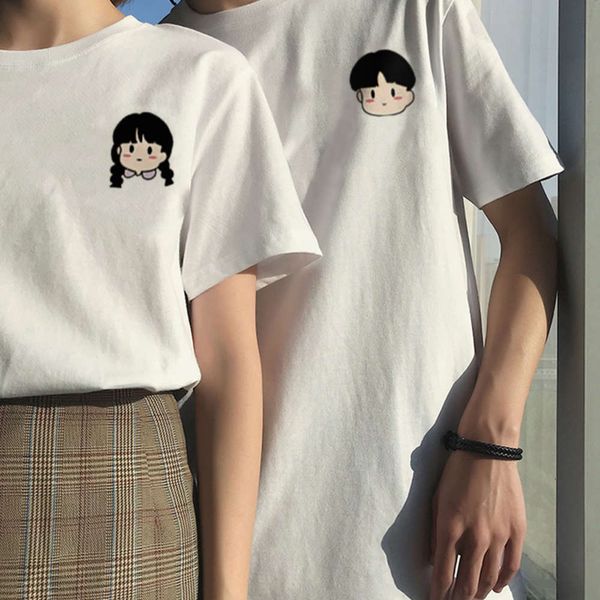 

design of summer clothes for lovers, White;black