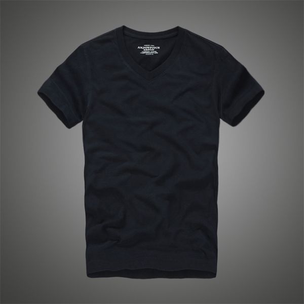 

t shirt 100% cotton solid v-neck short sleeve tshirt 210409, White;black