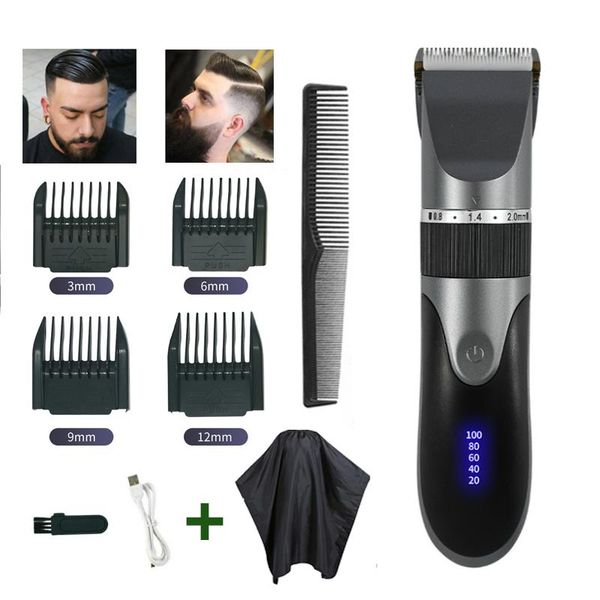 

hair clippers professional clipper rechargeable beard trimmer men electric cutting titanium ceramic blade low noise barber machine