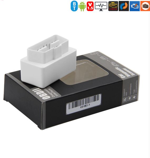 

super mini white color elm327 v1.5 obd scanner 5pcs/lot