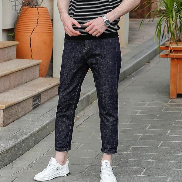 

men's pants autumn 2021 four seasons jeans versatile straight loose casual, Blue