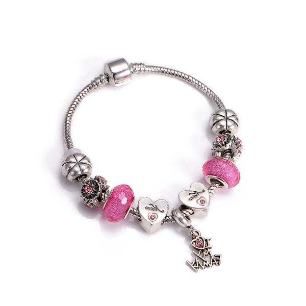 

hand catenary fashion crystal rose heart-shaped bead tassel pendant carved plum blossom women's snake bone bracelet, Black