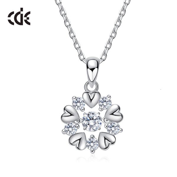 

necklace crossover beating heart s925 silver snowflake pendant