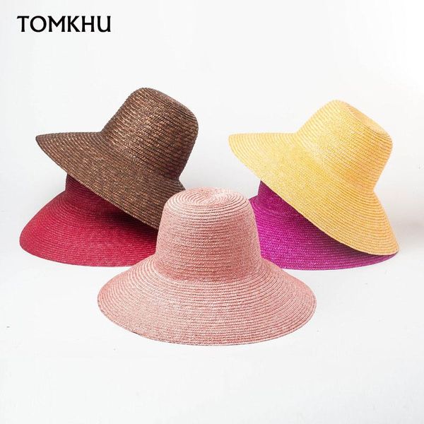 

wide brim hats fashion color wheat straw dome for women female summer big travel sunscreen sun hat chapeu feminino gorra mujer, Blue;gray