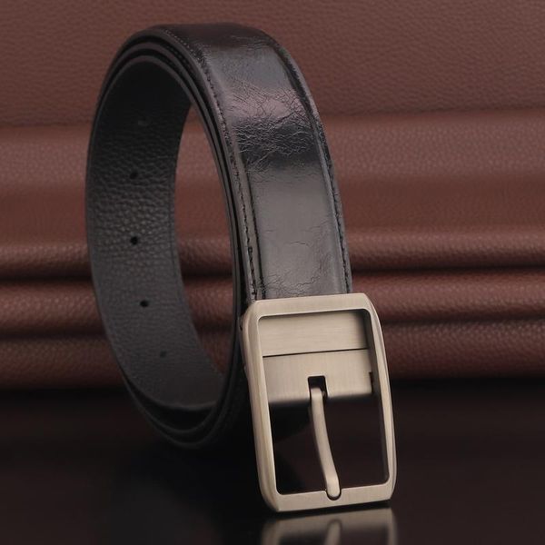

fashion pin buckle leather belt designer black casual young boy denim ceinture homme belts, Black;brown