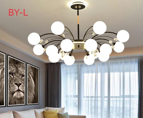 

chandeliers nordic crystal chandelier post-modern living room lamp simple atmosphere dining bedroom magic bean