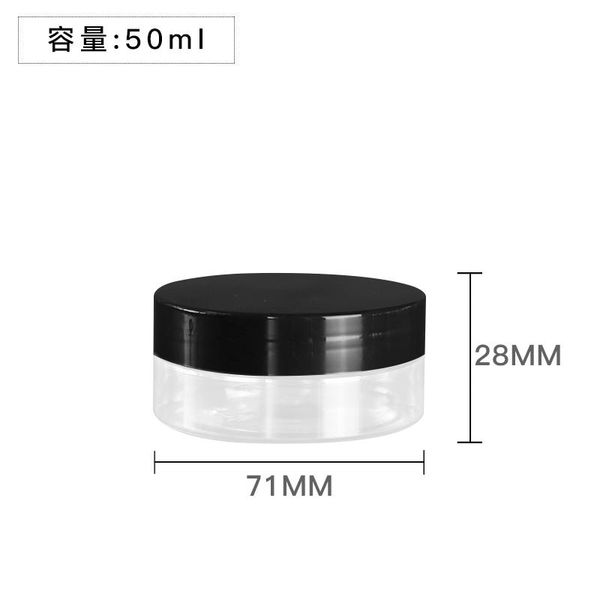 

storage bottles & jars 50ml empty plastic clear cosmetic makeup container jar with plastic/aluminium lid face cream sample pot