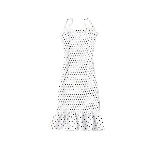 

runway dresses summer europe and the united states heavy industry polka dot strap ruffled dress brhu, Black