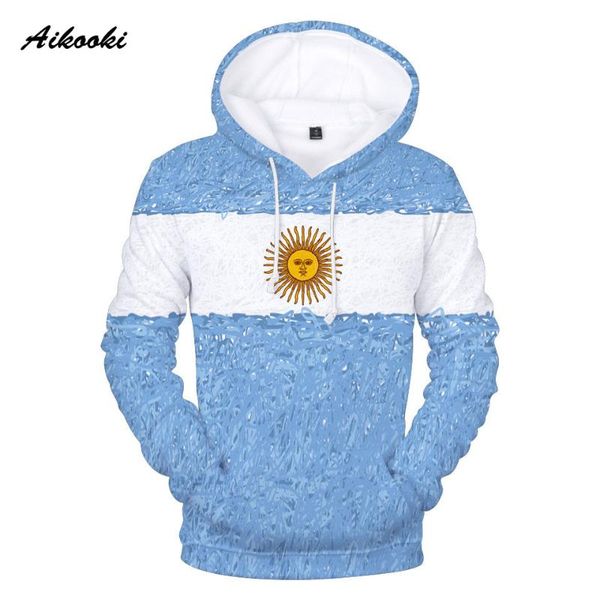

men's hoodies & sweatshirts hoodie national flag 3d print argentine autumn winter hoody polluvers argentina casual letter, Black