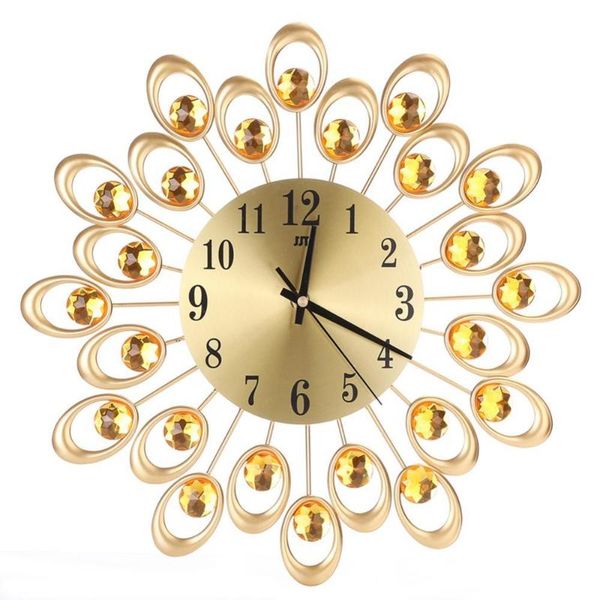 

modern flower rhinestones numeral wall clock style shape home living room decoration clocks