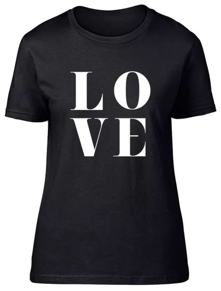 

love fitted womens ladies t shirt, White;black