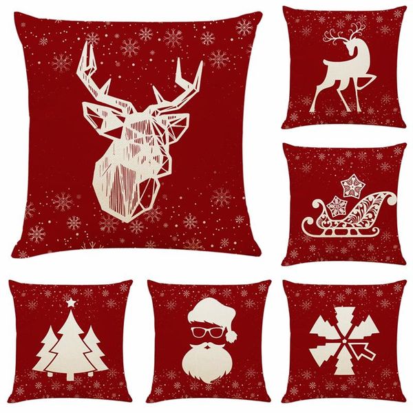 

cushion/decorative pillow christmas printing cushion cover cotton linen decorative case sofa pillowcases home decor