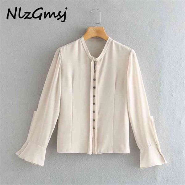 

women solid chiffon shirts a little transparent long sleeve elegant office ladies work wear blouses 210628, White