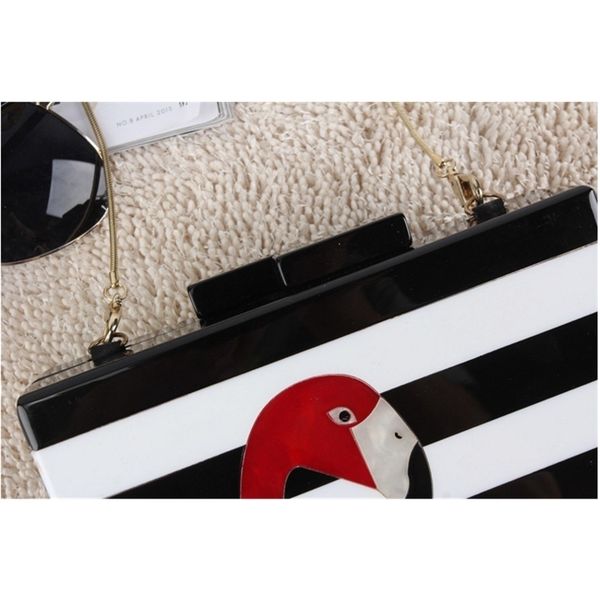 

new flamingo acrylic banquet handbag one shoulder women's bag