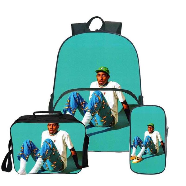

backpack 3 pcs set tyler gregory okonma lapcanvas school bags for teenage cool college student kids book bag rucksack 2021