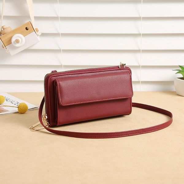 

evening bags 2021 mobile phone bag female korean multi-function large capacity cross fashion zipper horizontal wallet