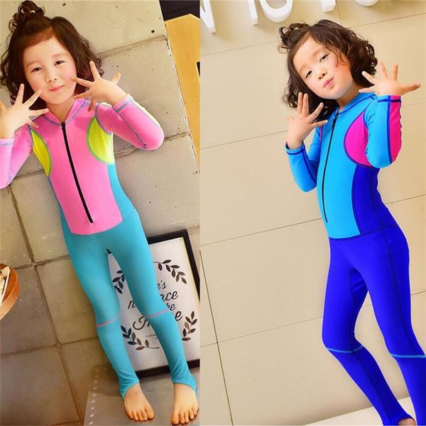 

one-piece suits 2021 summer quick dry girls diving suit full body swimwear front zipper surfing wetsuit swimsuit 1872