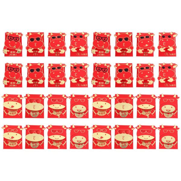 

gift wrap 32pcs the year of ox red packets money bags envelopes pouches