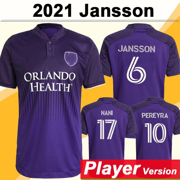 

2021 orlando city mens player version soccer jerseys moutinho ruan muellruaner akindele dwyer nani jansson home away football shirt uniforms, Black;yellow