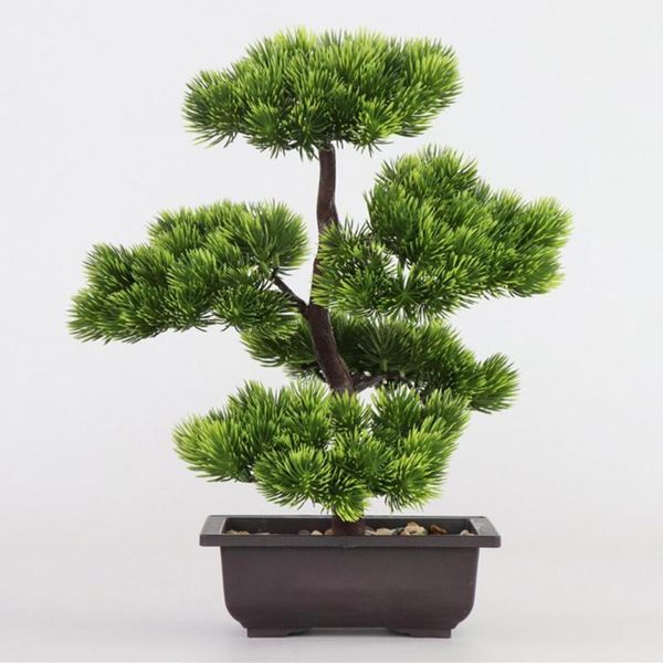 

artificial plant bonsai realistic beautiful ornamental simulation pine needles cypress plants for home garden decoration decorative flowers