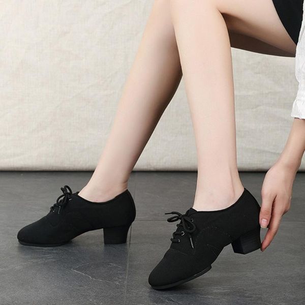 

dress shoes women latin dance ballroom salsa tango party oxford heeled professional dancing zapatos de mujer, Black