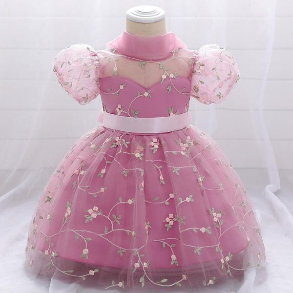 

girl's dresses 2021 lush christening gown for baby girls toddler princess dress infant first 1 year birthday party wedding prom clothes, Red;yellow