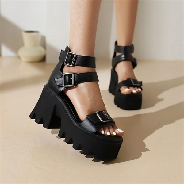 

dress shoes lapolaka square heel cover black high platform sandals 2021 summer concise casual woman plus size 45