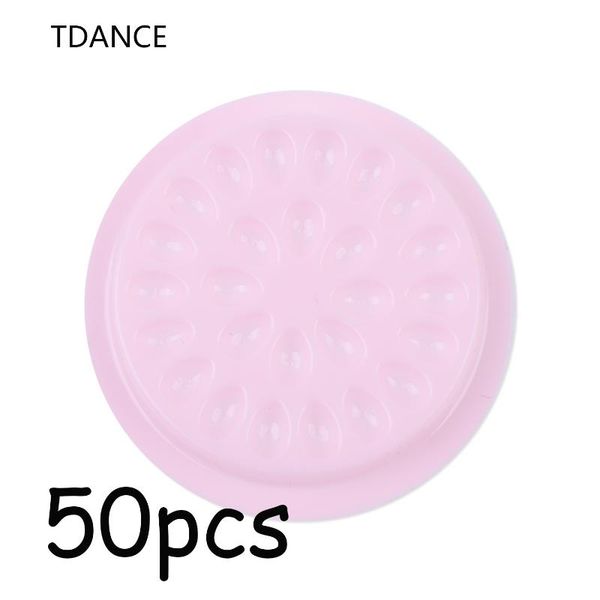 

50pcs disposable eyelash glue holder pallet extension pads stand on plastic for false eyelashes