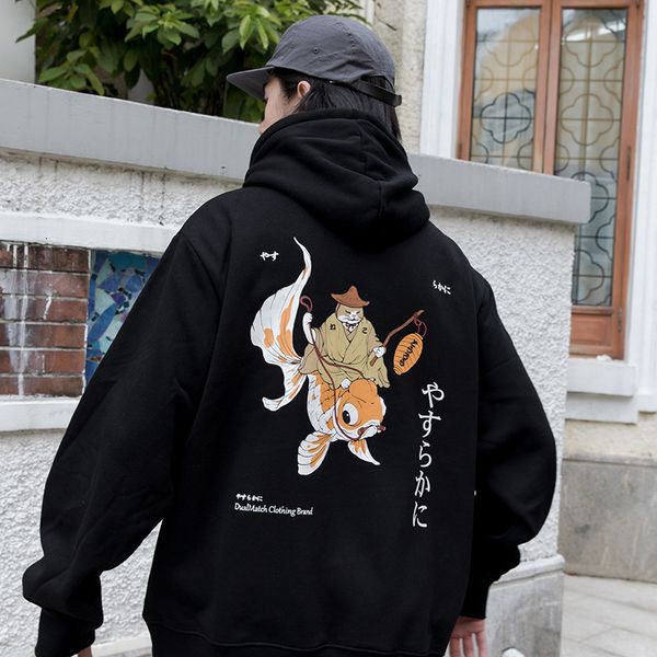 

men's hoodies & sweatshirts japanese hip hop jacket harajuku, cotton wool for men, urban, funny, winter and autumn, 34y9, Black