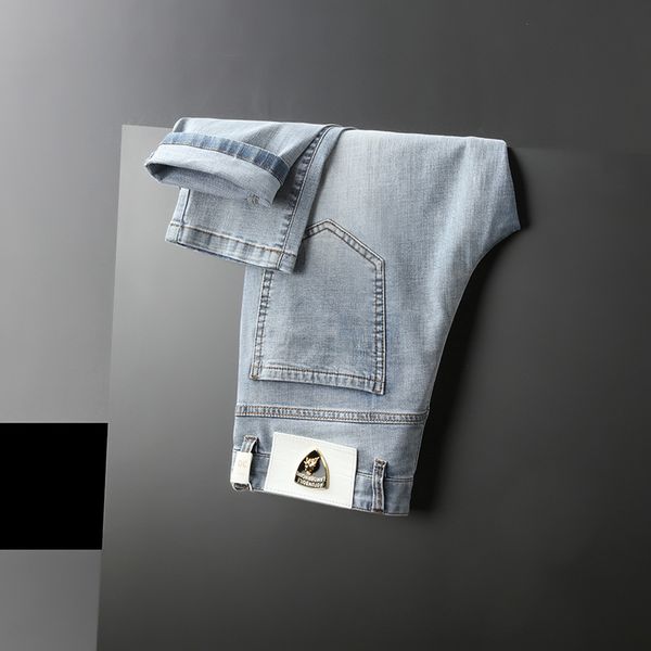 

2021 fashion embroidery jeans, men's casual pants, high-end feet, Blue
