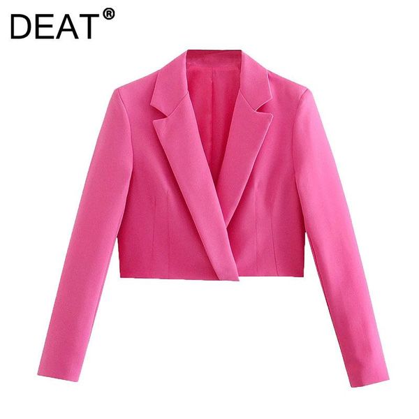 

women's suits & blazers [deat] 2021 autumn fashion tide coat long sleeve turn-down collar solid color temperament loose blazer women 13, White;black