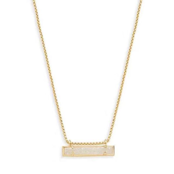 

chains ring gang jewelry necklace long square white salt crystal high-end temperament pendant women's, Silver