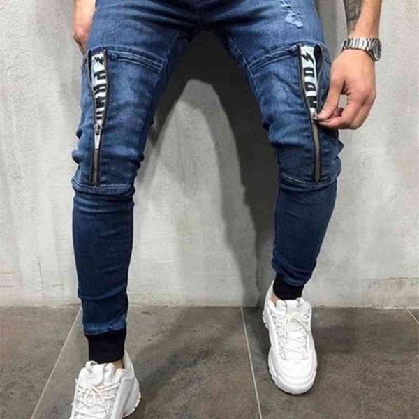

2020 men's casual sports pants leggings jeans k927, Blue