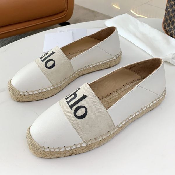 

2021designer shoes woody straw woven flat sandals summer outdoor beach rope flops womens toe cap leather slippers luxury alphabet fisherman, Black