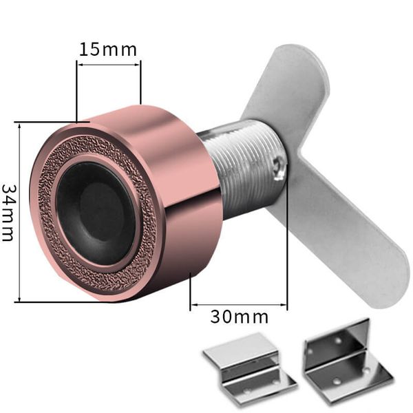 

kerong zinc alloy small electronic cam lock with fingerprint sensor anti-theft suitable for furniture drawer cabinets