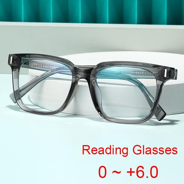 

sunglasses square transparent gray reading glasses men fashion brand designer computer eyeglasses women blue light blocking +1.5 +2, White;black