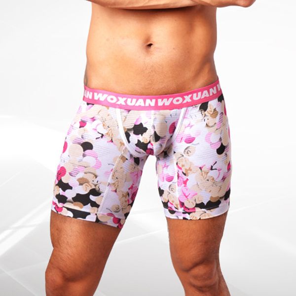 

Sexy Men Big U Convex Pouch Half-length Boxers Fantasy Comfortable Long Leg Short Male Underpants Man Underwear Gay Wear F13
