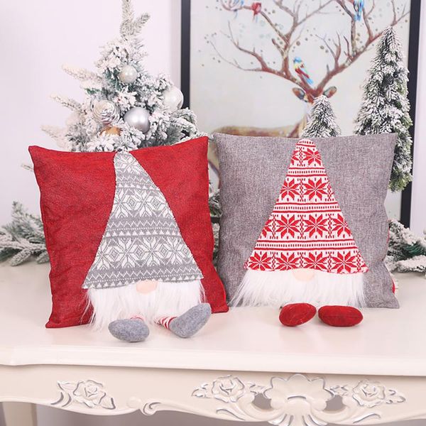 

cushion/decorative pillow christmas faceless old man cushion cover sofa machine embroidered cartoon tractor pillowcase home decoration 2021