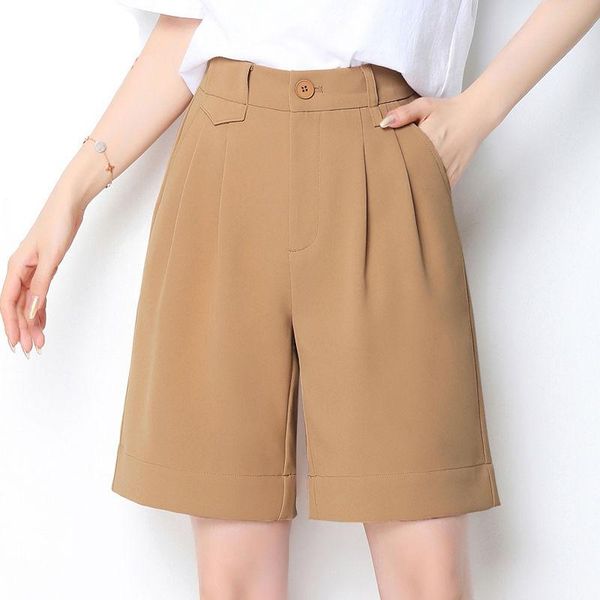 

women's pants & capris 2021 summer women personality solid knee length trousers office lady elegant zipper plus size 4xl pleated t125, Black;white