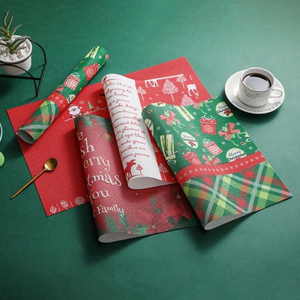 

mats & pads christmas placemat heat insulation non-slip bowl pad drink mat tea coffee cup coasters for dining table kitchen tableware