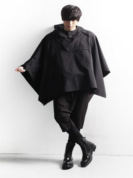 

men's jackets jacket cover hooded coat spring and autumn dark department korean casual tooling loose large, Black;brown