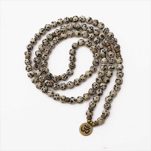 

beaded, strands om lotus charm bracelets 108 beads natural stone bracelet jewelry for women meditation mala strand accessories, Black