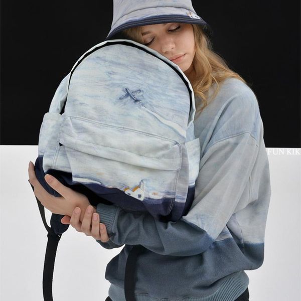 

backpack yizistore design school for teenage girl women casual embroidery female fashion canvas backpacks laptop