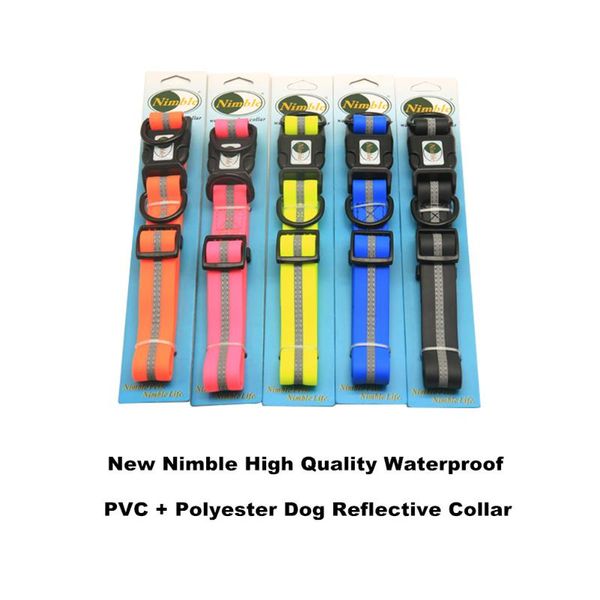 

dog collars & leashes pvc durable pet collar supplies accessories adjustable reflective neck strap for puppy pug small large dogs