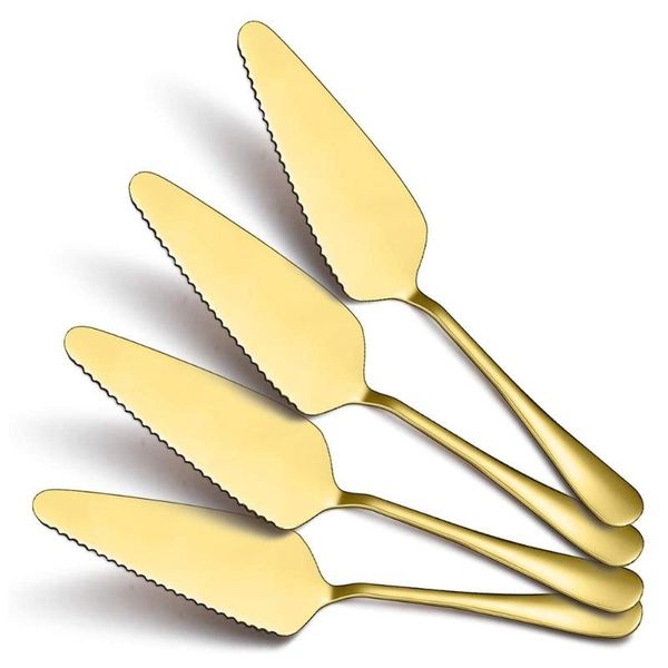 

baking & pastry tools wedding cakeknife, stainless steel gold cake cutter, cutting set, service set,4 pieces